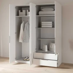Kleiderschrank Spectre 157cm 4 Türen und 2 Schubladen - matt weiß