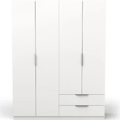 Kleiderschrank Spectre 157cm 4 Türen und 2 Schubladen - matt weiß