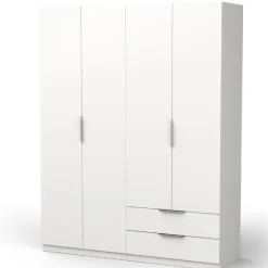 Kleiderschrank Spectre 157cm 4 Türen und 2 Schubladen - matt weiß