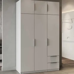 Kleiderschrank Spectre 120cm 6 Türen und 2 Schubladen - matt weiß