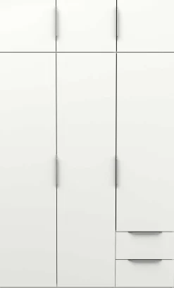 Kleiderschrank Spectre 120cm 6 Türen und 2 Schubladen - matt weiß