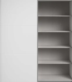 Kleiderschrank Swings - 178x59x203cm - mit Spiegel - 2 Türen - weiß