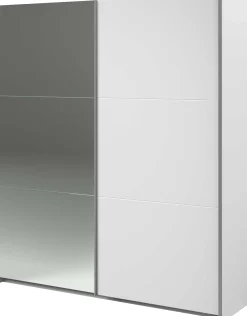 Kleiderschrank Swings - 178x59x203cm - mit Spiegel - 2 Türen - weiß