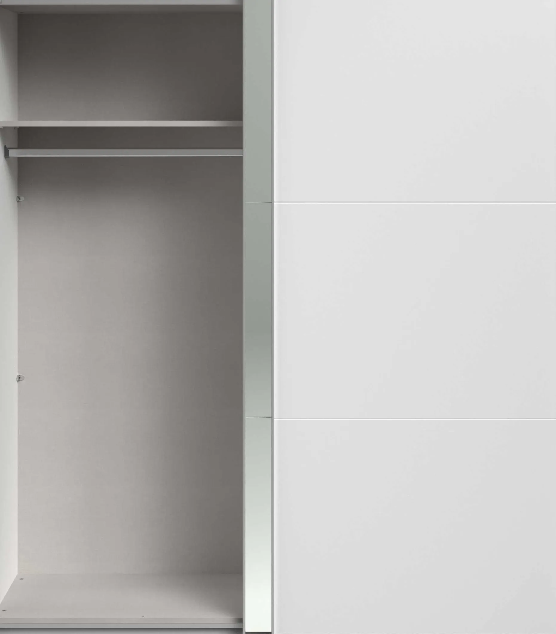 Kleiderschrank Swings - 178x59x203cm - mit Spiegel - 2 Türen - weiß