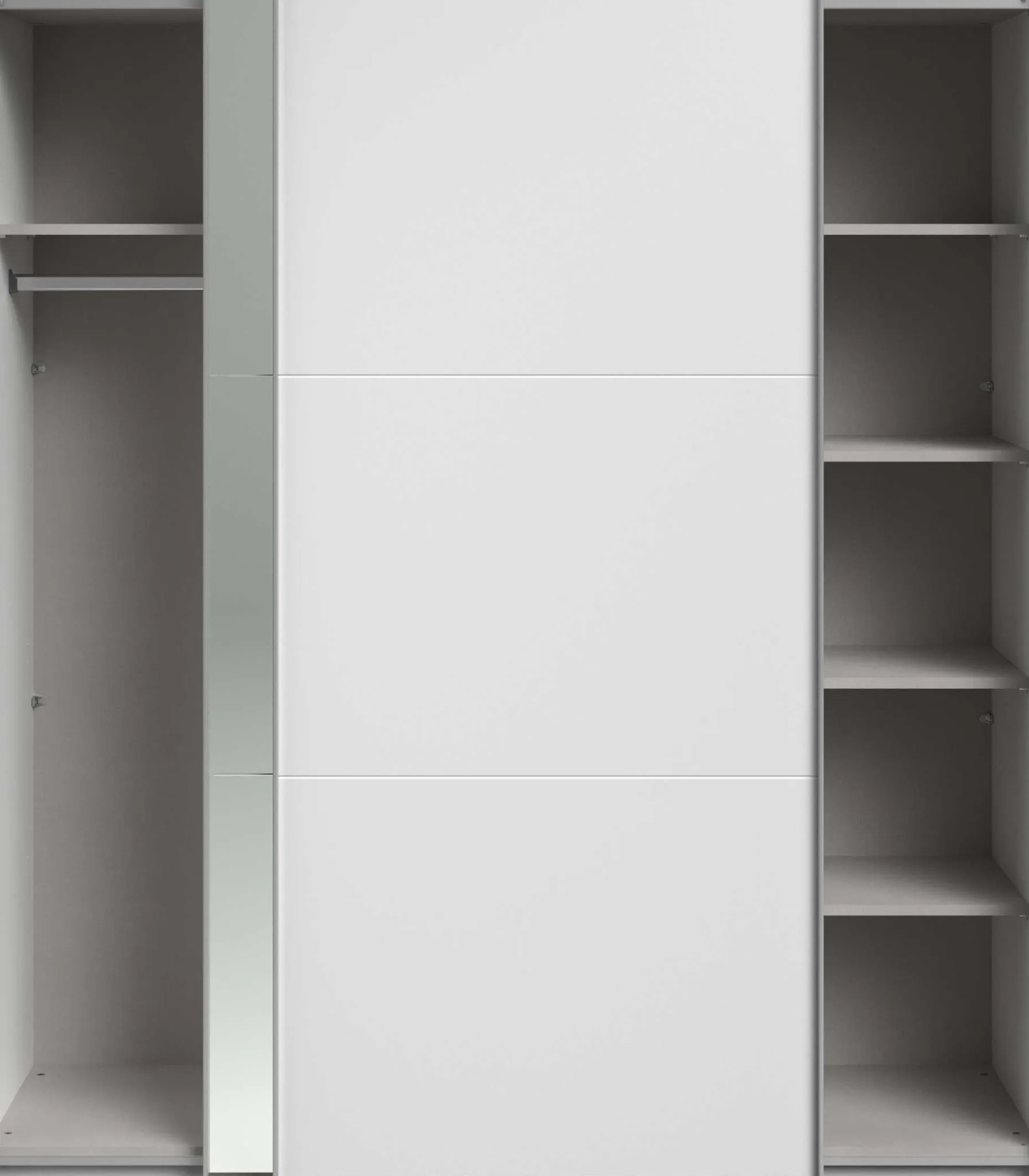 Kleiderschrank Swings - 178x59x203cm - mit Spiegel - 2 Türen - weiß