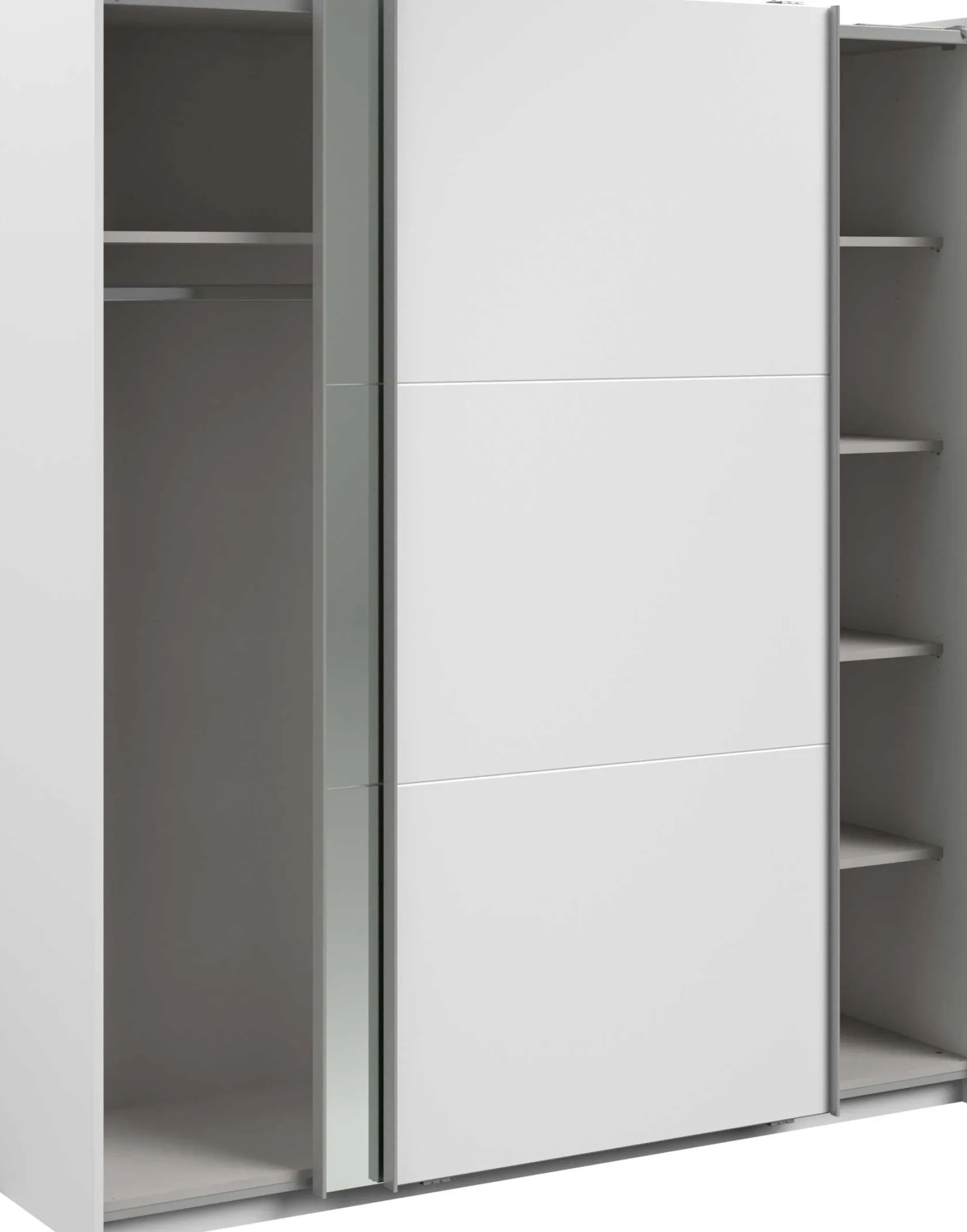 Kleiderschrank Swings - 178x59x203cm - mit Spiegel - 2 Türen - weiß