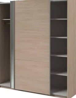 Kleiderschrank Swings - 178x59x203cm - mit Spiegel - 2 Türen - Eichendekor