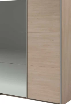 Kleiderschrank Swings - 148x59x203cm - mit Spiegel - 2 Türen - Eichendekor