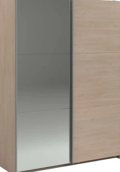 Kleiderschrank Swings - 148x59x203cm - mit Spiegel - 2 Türen - Eichendekor