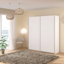 Kleiderschrank Swings - 178x59x203cm - 2 Türen - weiß