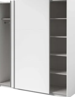 Kleiderschrank Swings - 178x59x203cm - 2 Türen - weiß