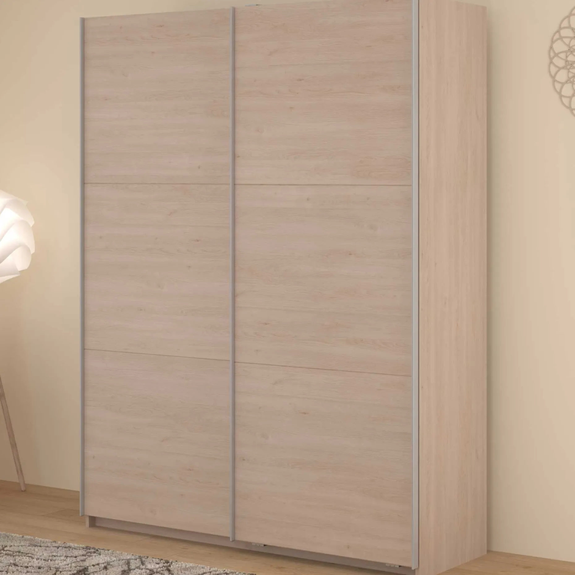 Kleiderschrank Swings - 148x59x203cm - 2 Türen - Eiche Dekor
