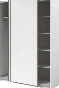 Kleiderschrank Swings - 148x59x203cm - 2 Türen - weiß