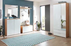 Kleiderschrank Tille 84cm mit 2 Türen und 2 Schubladen - weiß/Eiche