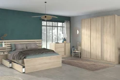 Kleiderschrank Tokio 185cm-Eiche Dekor/weiß
