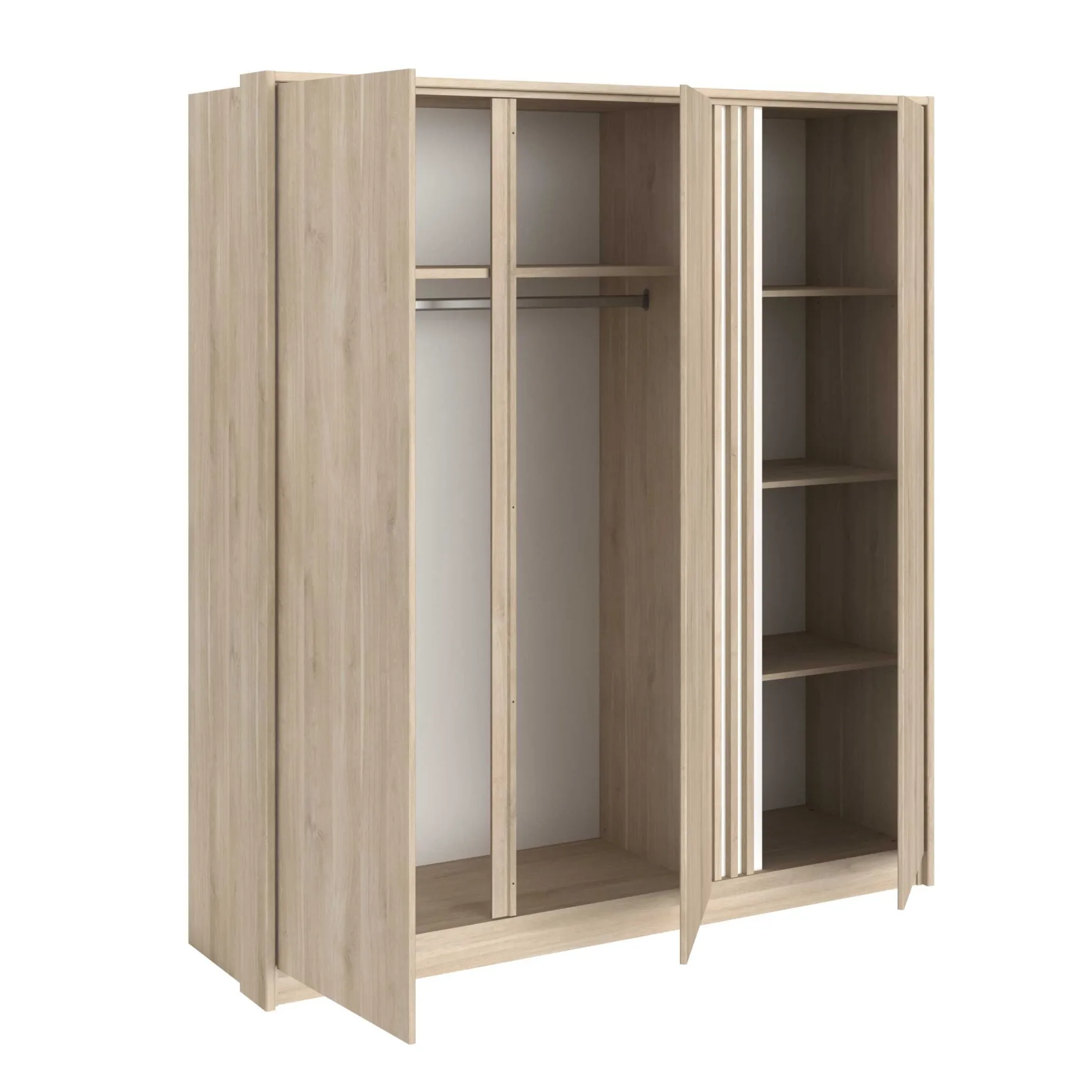 Kleiderschrank Tokio 185cm-Eiche Dekor/weiß