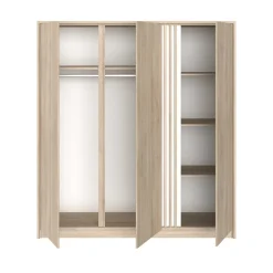 Kleiderschrank Tokio 185cm-Eiche Dekor/weiß