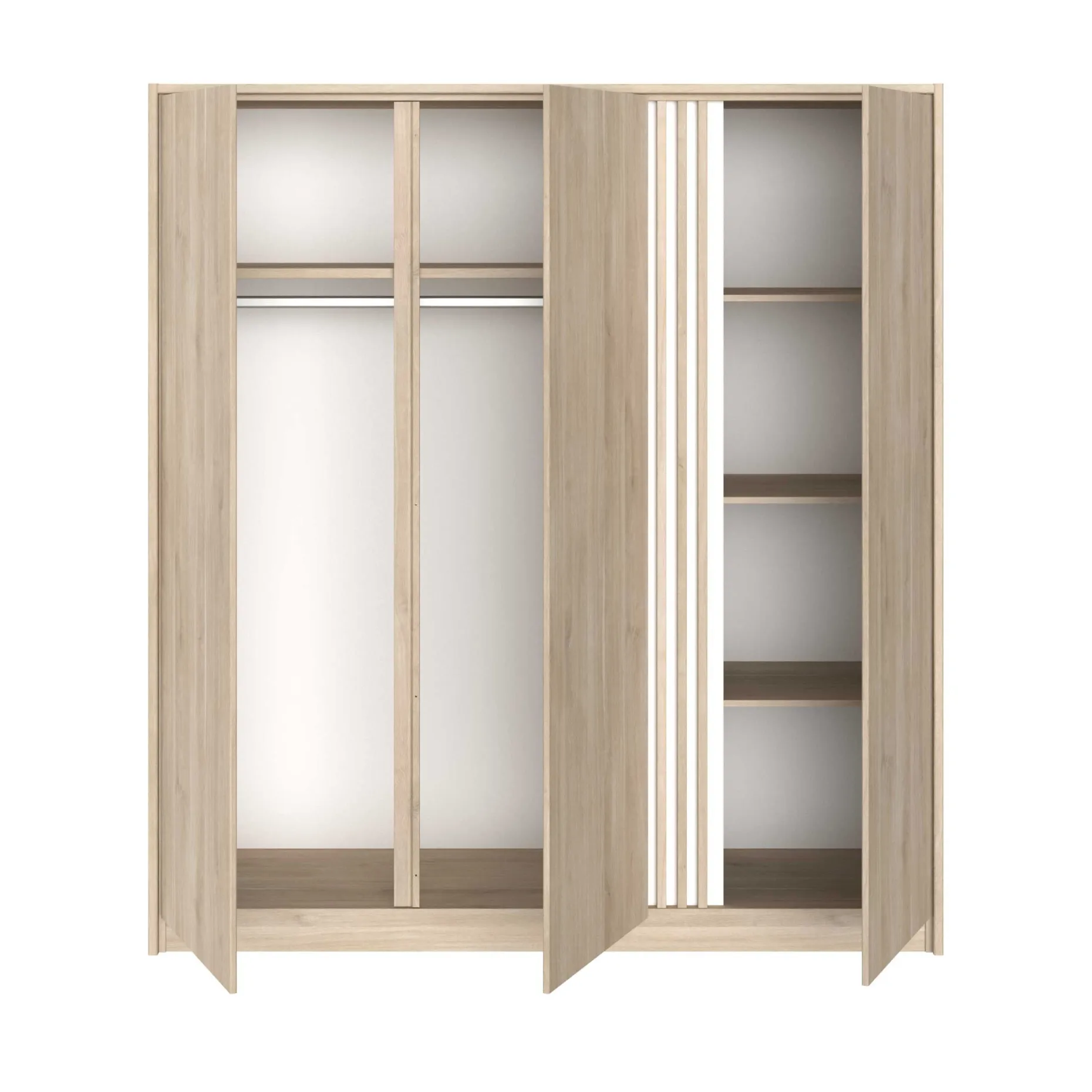 Kleiderschrank Tokio 185cm-Eiche Dekor/weiß