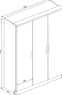 Kleiderschrank 3 Türen