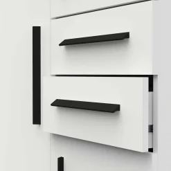 Kleiderschrank Versatil - 90x50x188cm - 3 Türen und 2 Schubladen - weiß