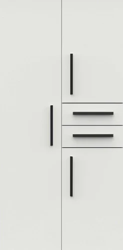 Kleiderschrank Versatil - 90x50x188cm - 3 Türen und 2 Schubladen - weiß
