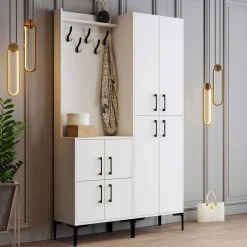 Emob Kleiderschrank - 150x35x200cm - 8 Türen -
