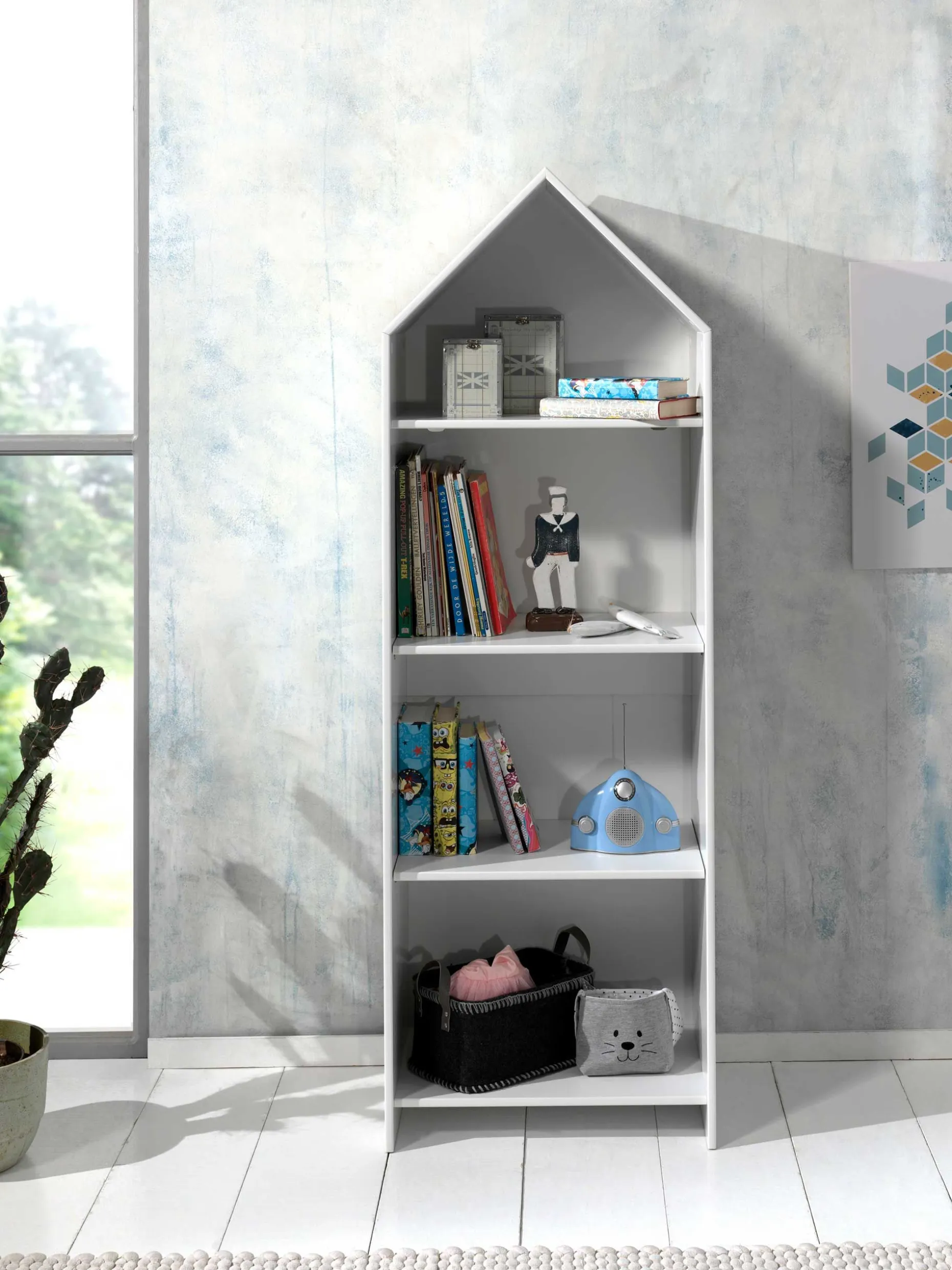 2 Kleiderschränke Bücherregal Casami - weiß/rosa
