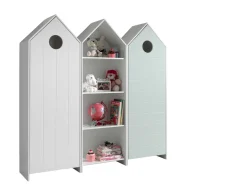 2 Kleiderschränke Bücherregal Casami - mintgrün/weiß