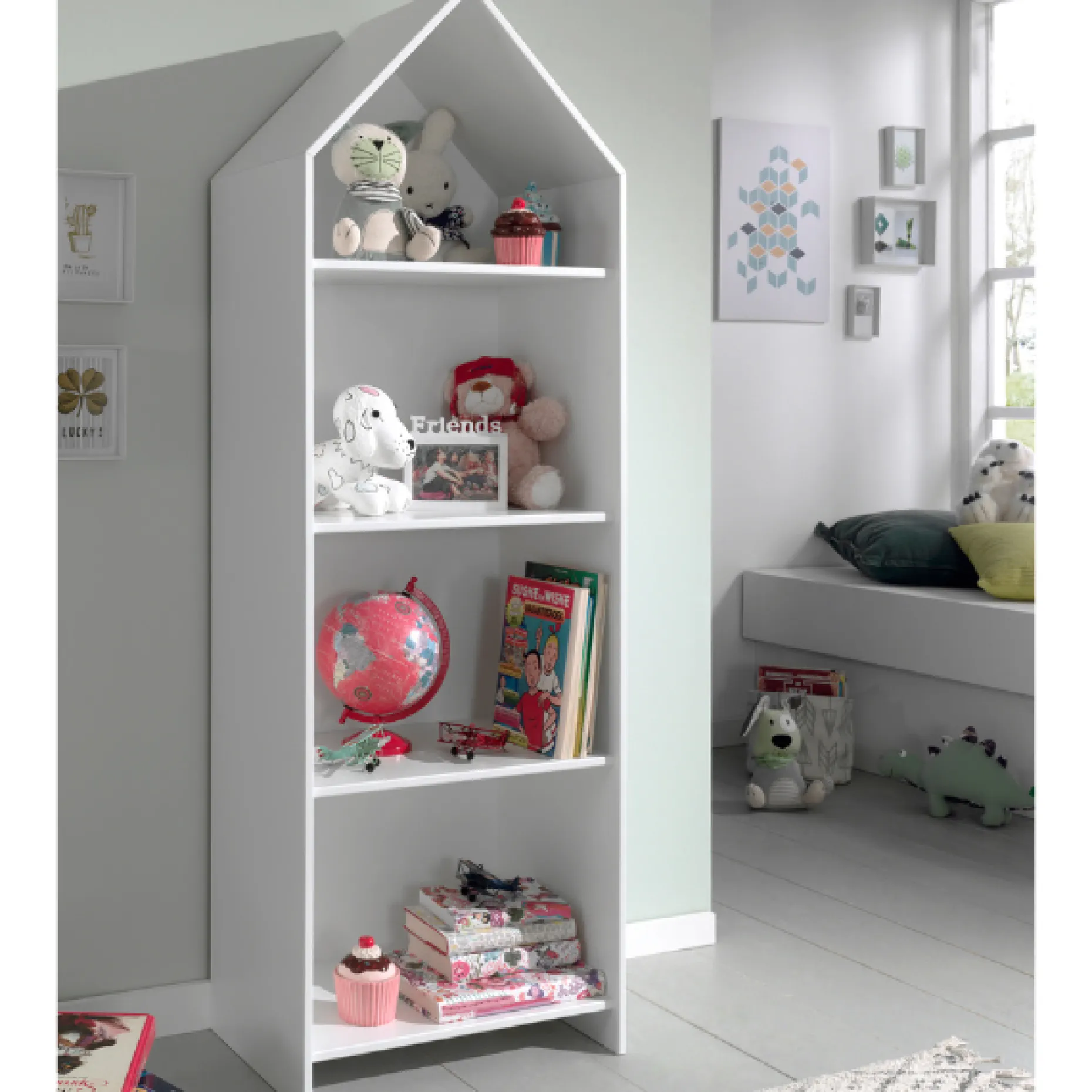 2 Kleiderschränke Bücherregal Casami - weiß/grau