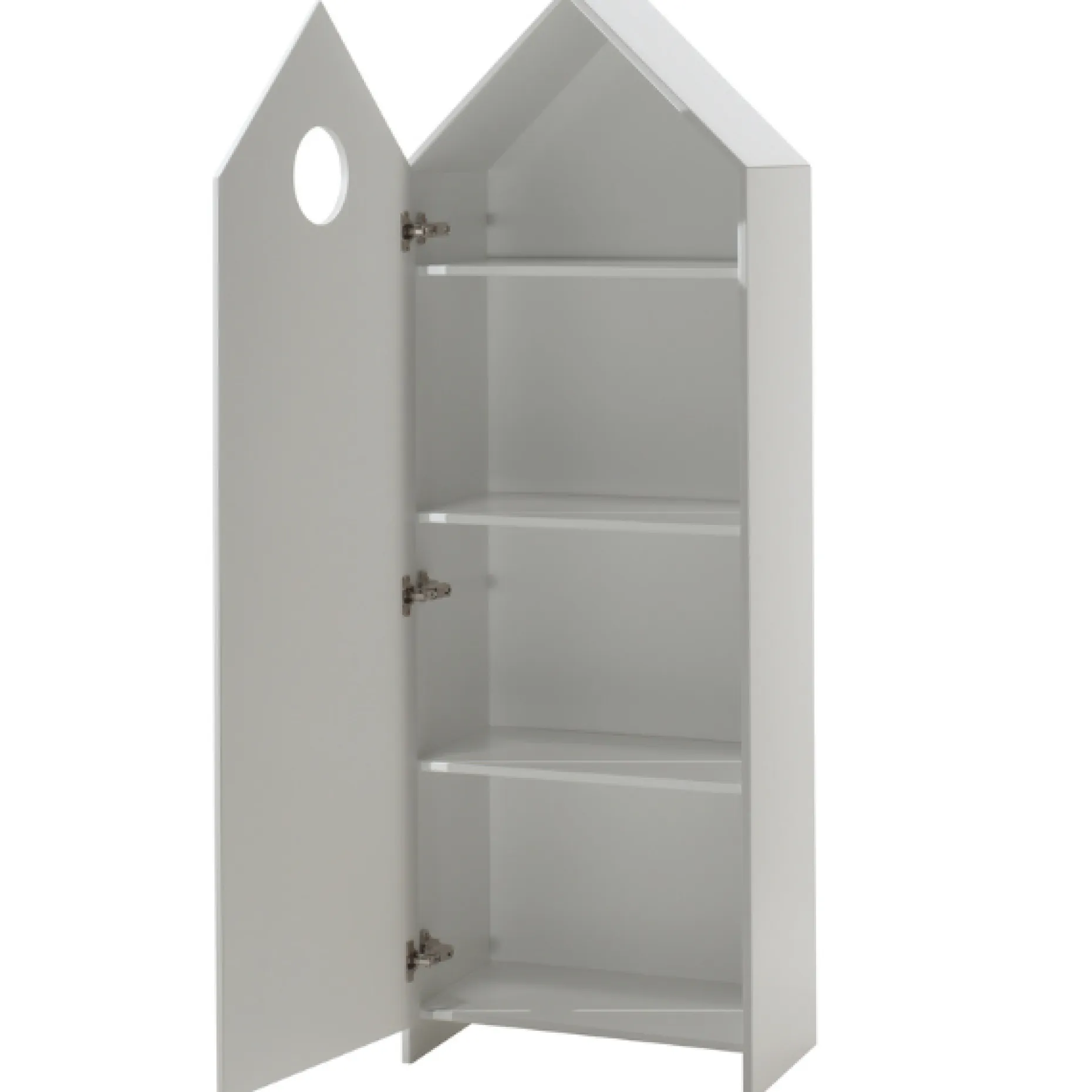 2 Kleiderschränke Bücherregal Casami - weiß/grau