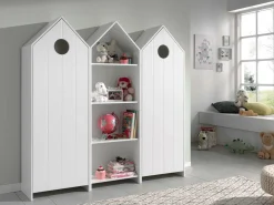 2 Kleiderschränke Bücherregal Casami - weiß