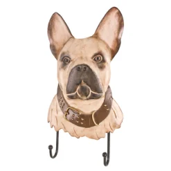 Kleiderständer Bulldogge - 20x5x36 cm - Beige/Metall