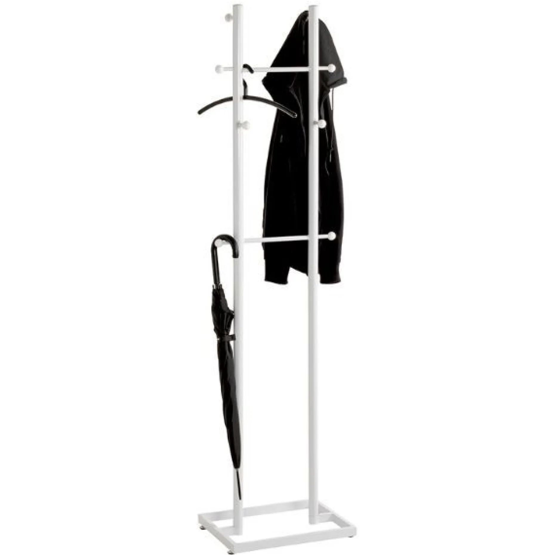 Kleiderständer mit 8 Haken - Weiß