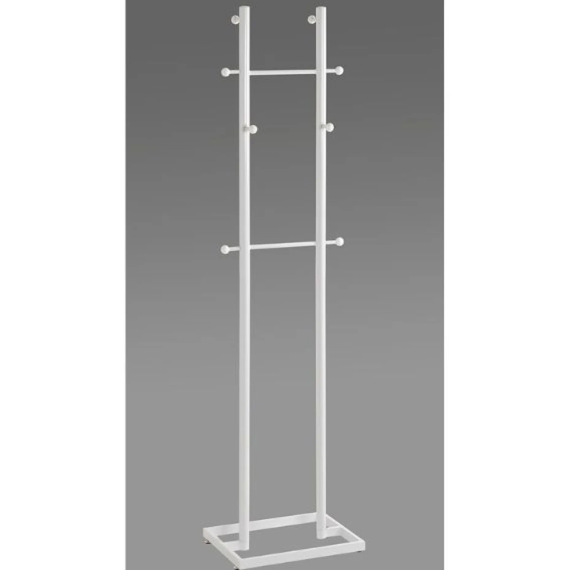 Kleiderständer mit 8 Haken - Weiß