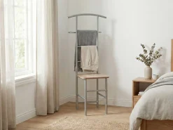 Kleiderständer mit Sitz | 46 x 46 x 109 cm | 90 kg Belastbarkeit
