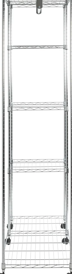 Kleiderwagen | 123 x 45 x 181 cm | Verchromter Stahl | Farbe Silber