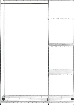 Kleiderwagen | 123 x 45 x 181 cm | Verchromter Stahl | Farbe Silber