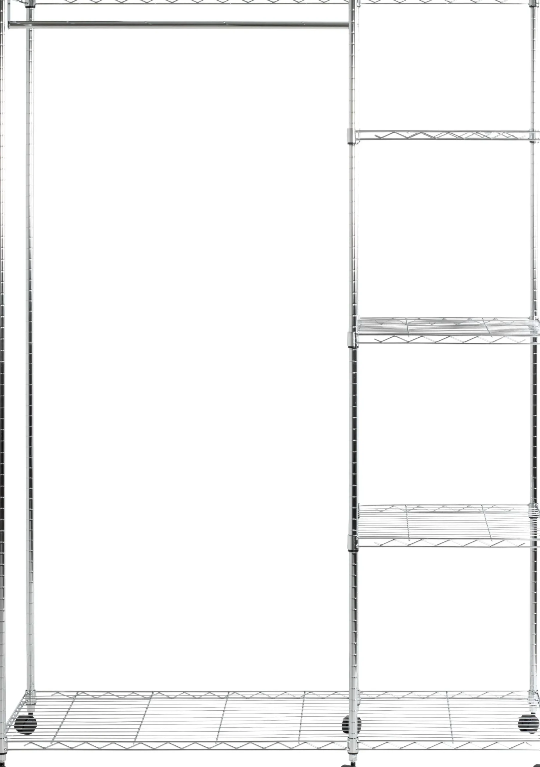 Kleiderwagen | 123 x 45 x 181 cm | Verchromter Stahl | Farbe Silber