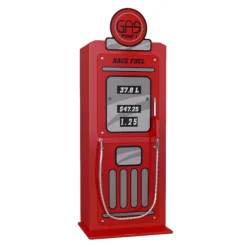 Kleinkindbett Auto 70x140 cm Kleiderschrank Petrol Pump-rot
