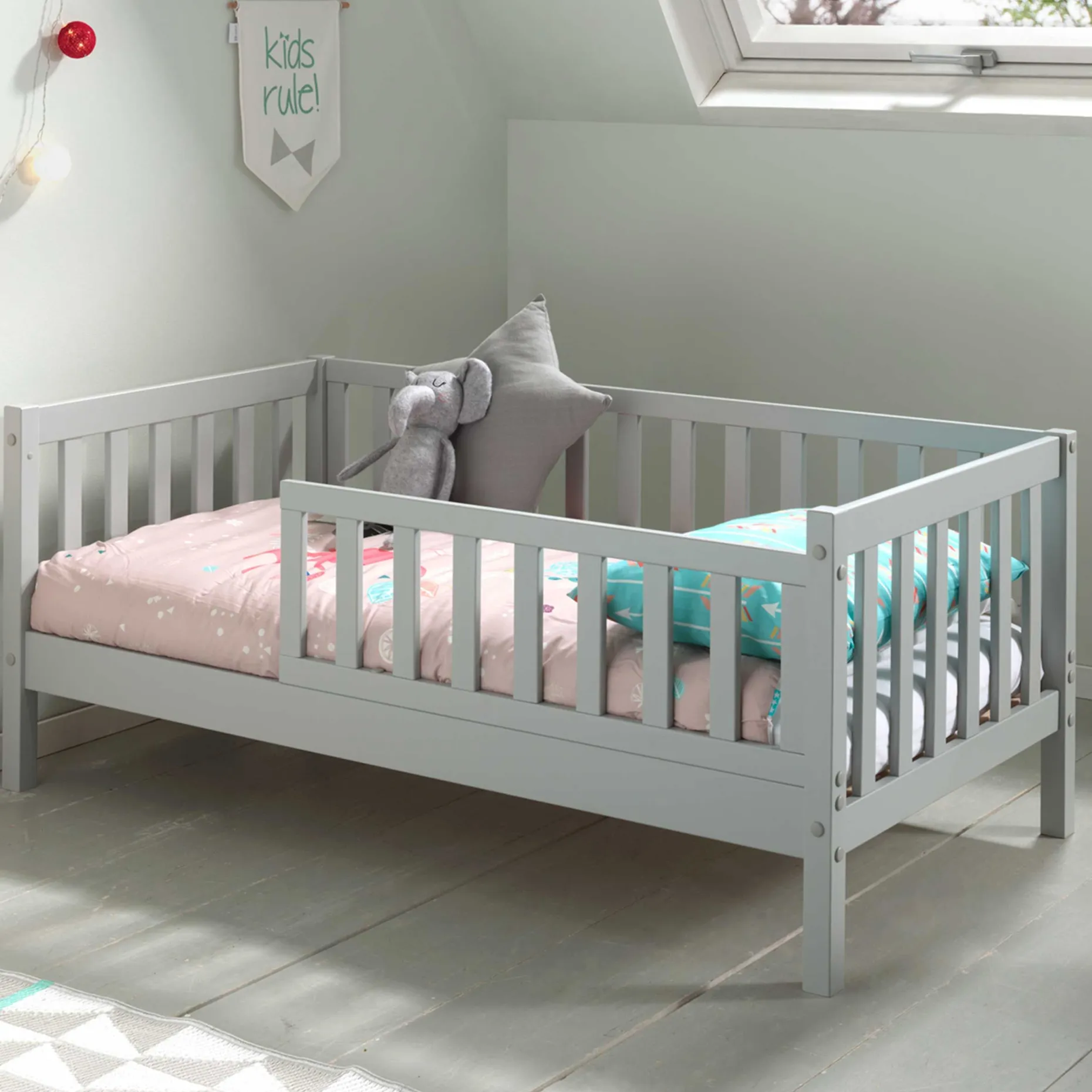 Kleinkindbett Petronille 70 x 140cm Kiefer - grau