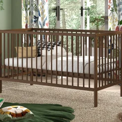 Kleinkinderbett Dino 70x140cm - verstellbar - Buche - Farbe Walnuss