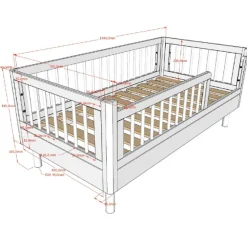 Kleinkindzimmer Forrest: Kleinkindbett 70x140cm, Kommode - Weißbuche