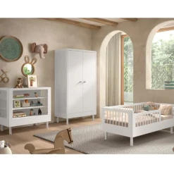 Kinder Vipack Kleinkindzimmer Forrest: Kleinkindbett 70x140cm, Wickeltisch, Kleiderschrank - buche