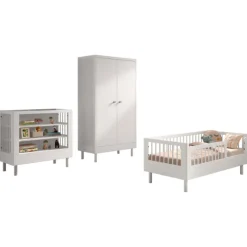 Kinder Vipack Kleinkindzimmer Forrest: Kleinkindbett 70x140cm, Wickeltisch, Kleiderschrank - buche