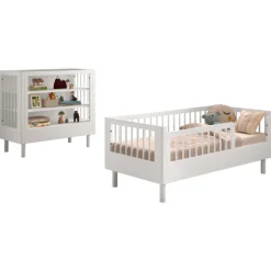 Kinder Vipack Kleinkindzimmer Forrest: Kleinkindbett 70x140cm, Wickeltisch - Buche