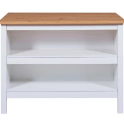 Kochinsel Julina | Platte aus Eichenholz | 124 x 75 x 91,5 cm | Farbe: Weiß