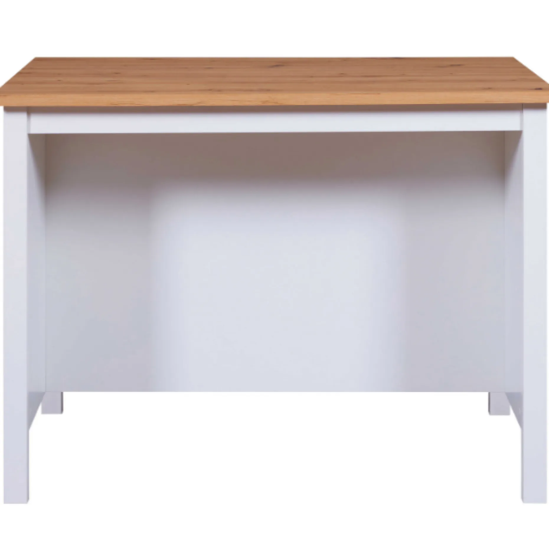 Kochinsel Julina | Platte aus Eichenholz | 124 x 75 x 91,5 cm | Farbe: Weiß