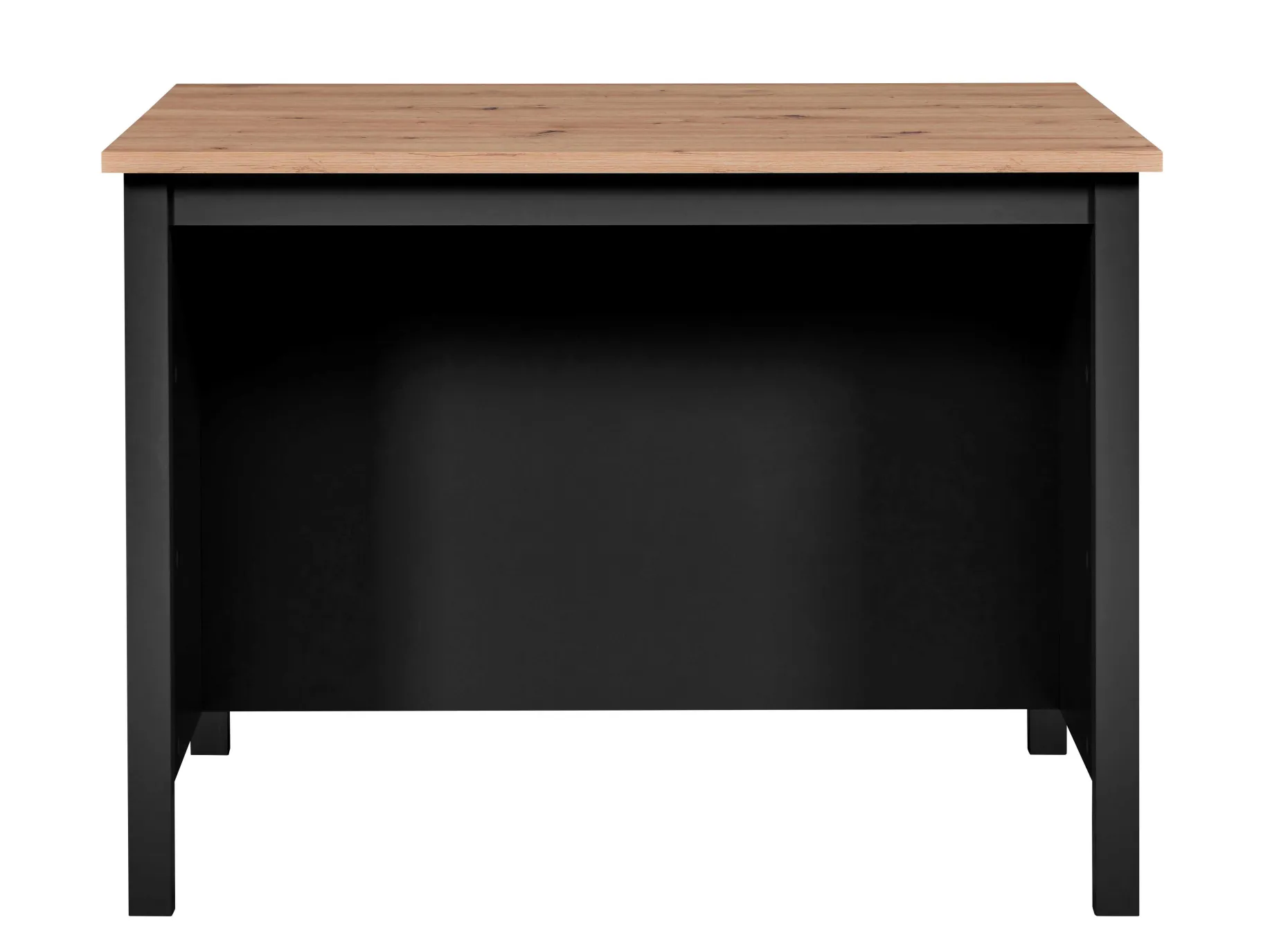 Kochinsel Julina | Platte aus Eichenholz | 124 x 75 x 91,5 cm | Schwarz