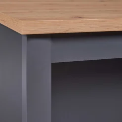 Kochinsel Nellina | Arbeitsplatte aus Eichenholz | 124 x 75 x 91,5 cm | Farbe: Anthrazit