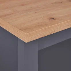 Kochinsel Nellina | Arbeitsplatte aus Eichenholz | 124 x 75 x 91,5 cm | Farbe: Anthrazit